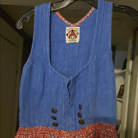 Blue and Red Floral Midi Dress - Picture 7 of 12